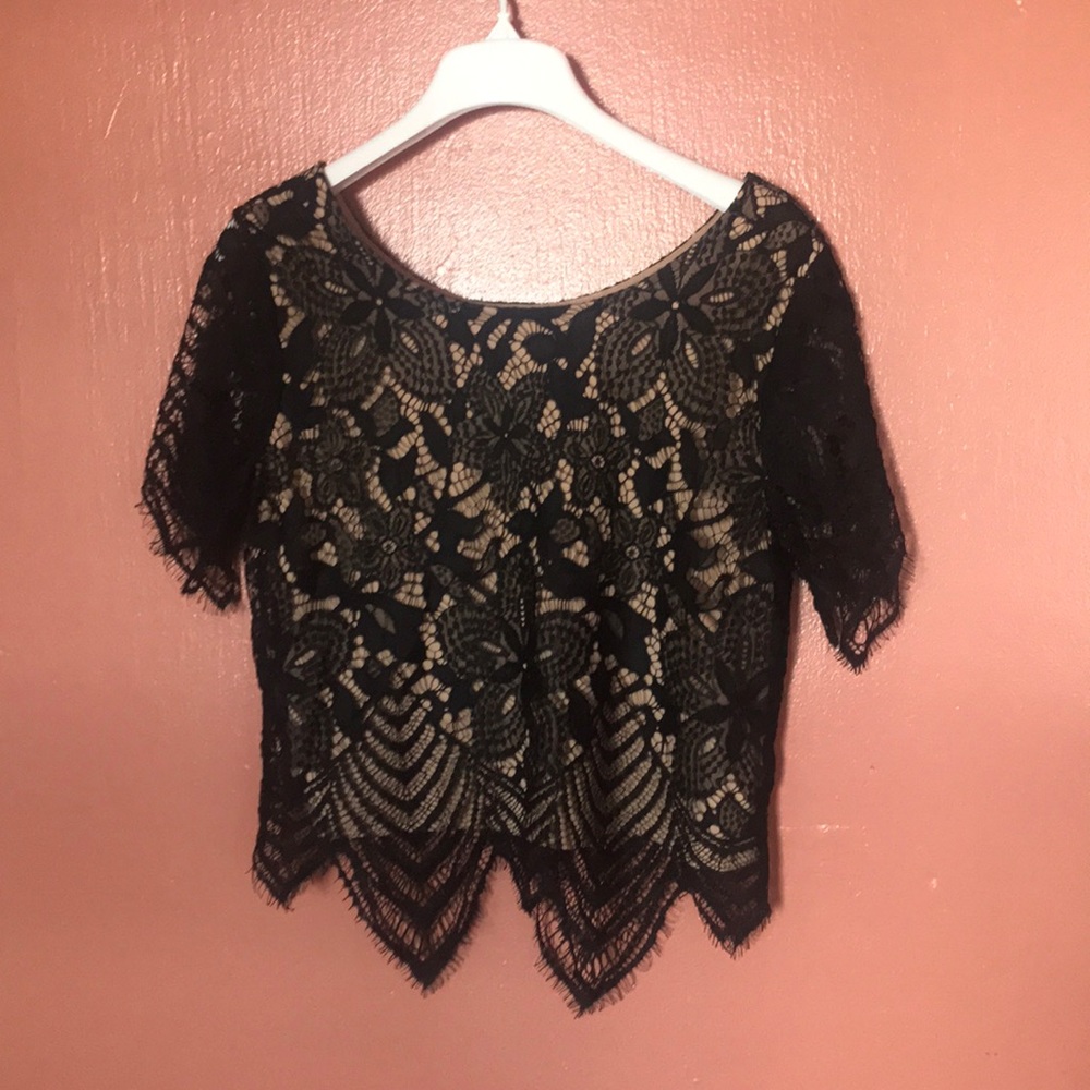 Express NWT black lace Overlay shirt M 💕❤️💕